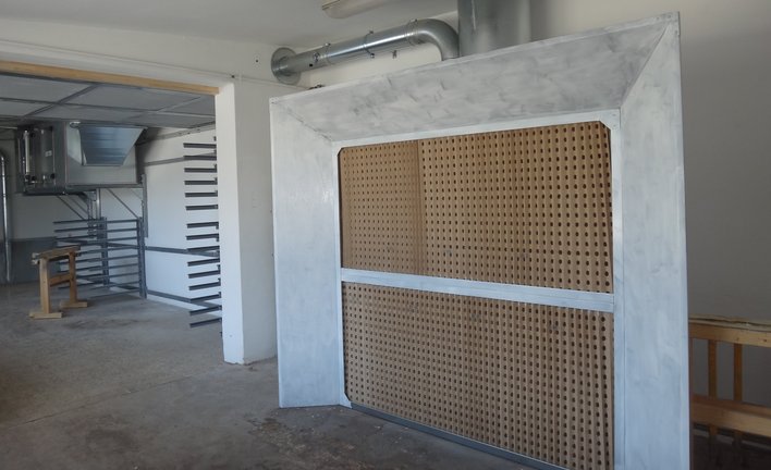 Dry extraction wall and supply air unit