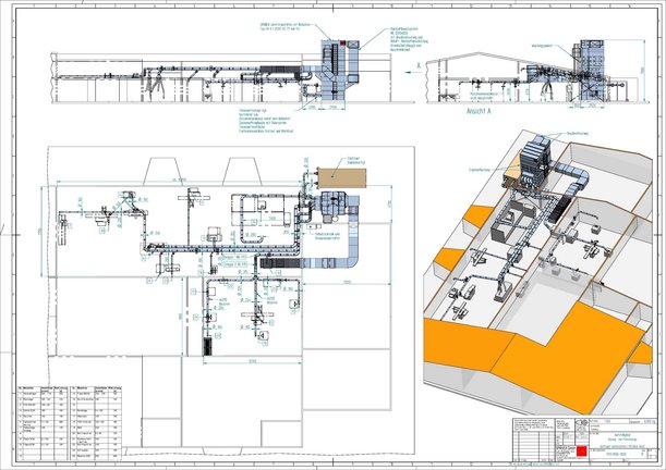 CAD-Zeichnung Planung einer Anlage